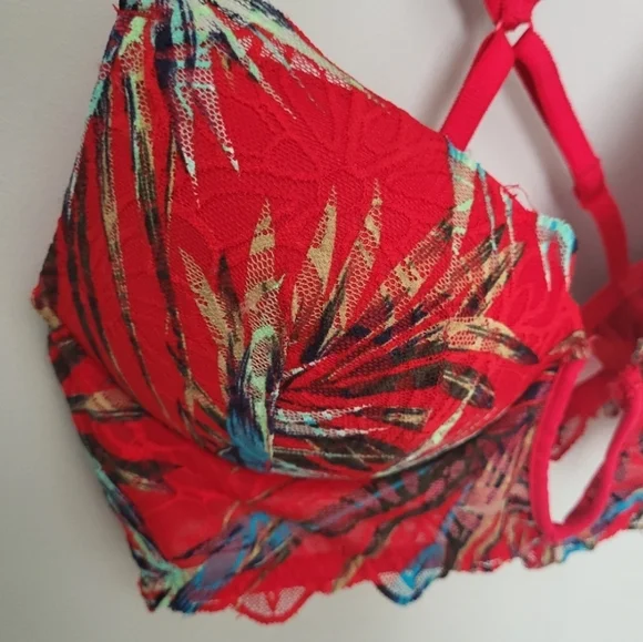 Victoria's‎ Secret PINK Tropical Lace Push Up Bralette Large - Picture 4 of 11